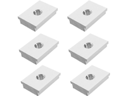 6 Piezas Tuercas Deslizantes T-track M6, Tuercas Ranuradas De Aleación De Aluminio Acero Carbono Plata