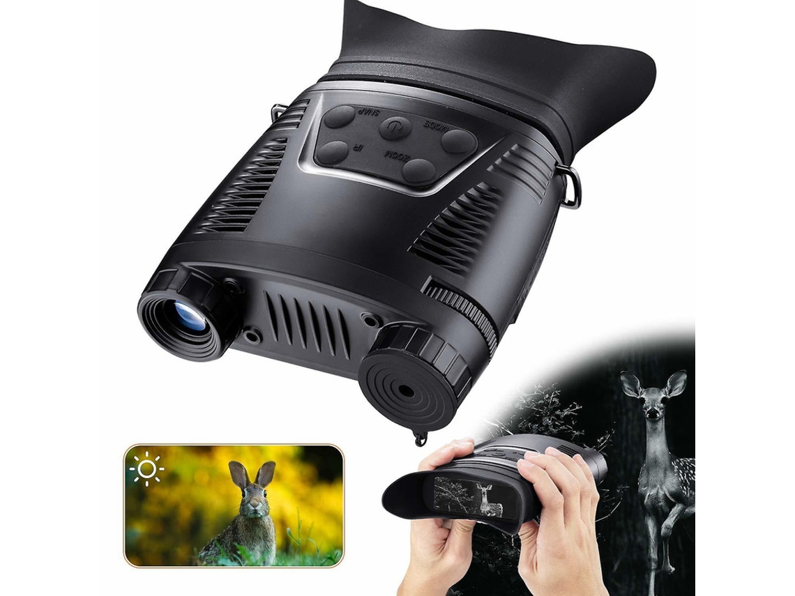 Binoculares digitales de visión nocturna 2,7x 21 mm IR 3 LCD 32 GB 200 m/656 pies Día/Noche Foto Video Negro Yizhood
