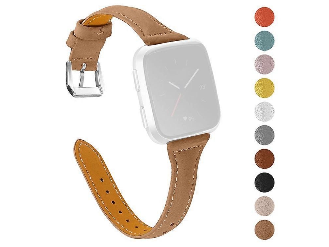 Correa de repuesto elegante de piel de vaca auténtica compatible con Fitbit Versa 2/Versa/Versa Lite/Versa Se Ly Ebike