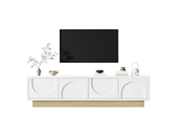 Mueble De Tv Moderno De 175 Cm En Color Blanco Con Espacio De Almacenamiento.
