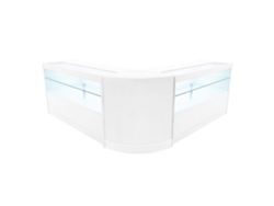 Conjunto de mostrador comercial MonsterShop Selene, blanco, 2 x C1500CM60, MDF y vidrio templado