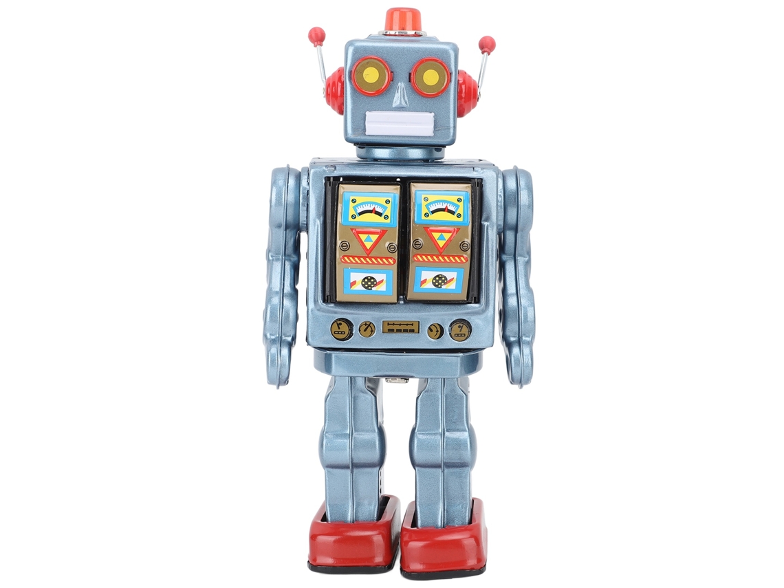 Robot De Juguete Eléctrico Retro Giratorio De Metal Y Latón, Colección Para Adultos, Regalo, Azul