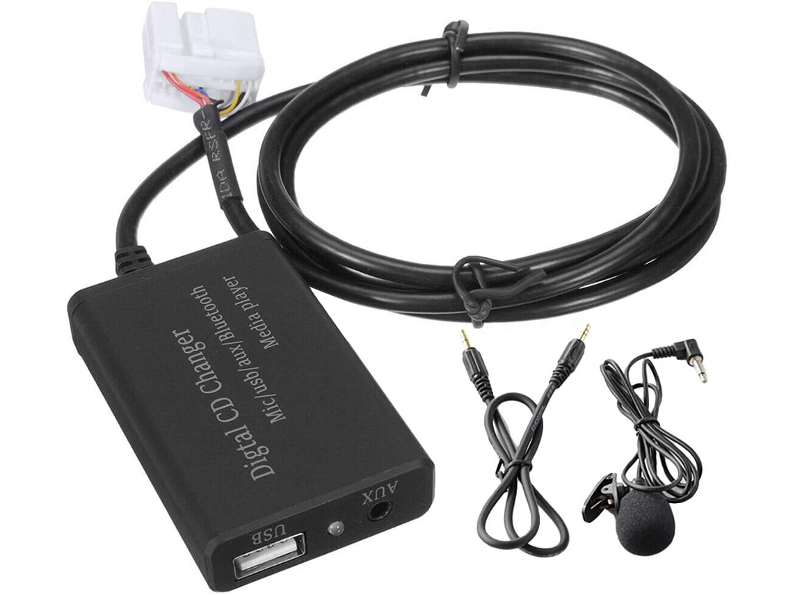 Adaptador auxiliar con interfaz para llamadas en el coche, compatible con Bluetooth para reproducción de música. SFUSHOS