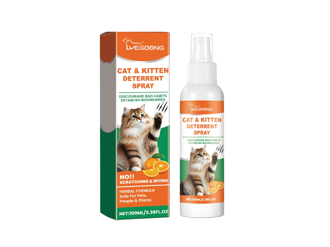 Spray para el cuidado de gatos, solución natural antilágrimas y antimordeduras con romero y tomillo, 100 ml.