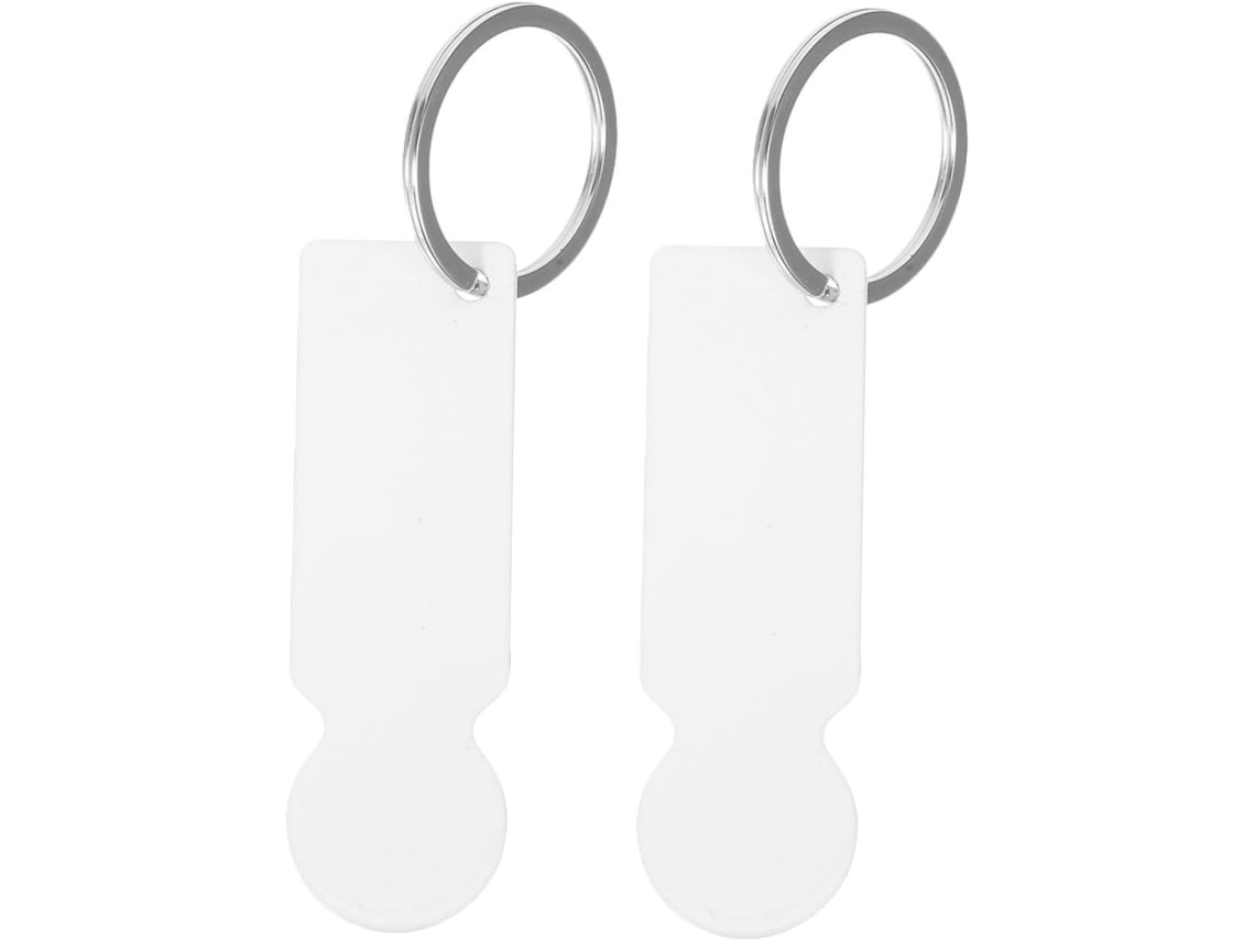 Llaveros Con Fichas Para Carrito De La Compra, Acero Inoxidable, 2 Unidades, Sin Impresión Por Sublimación.
