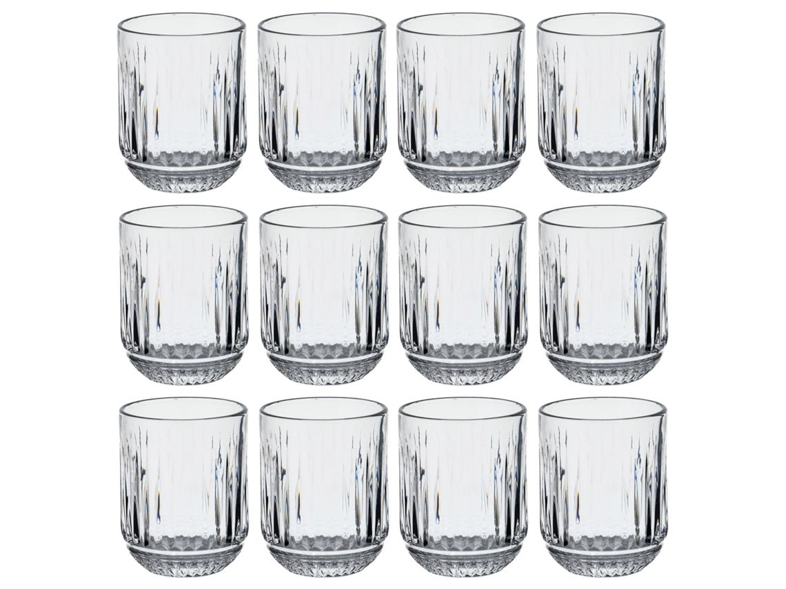 Juego de 12 vasos de vidrio transparente San Ignacio, 300 ml