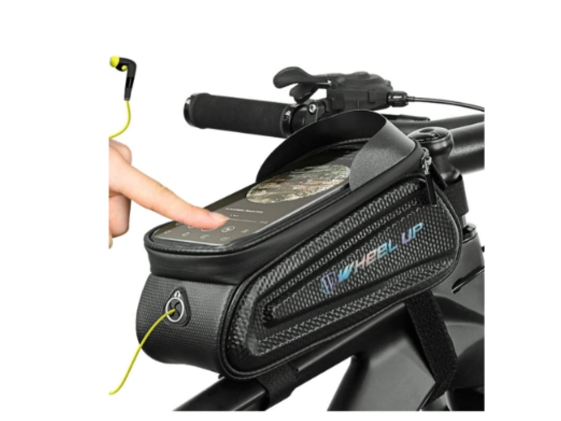 Bolsa para cuadro de bicicleta impermeable USHION con soporte para teléfono.