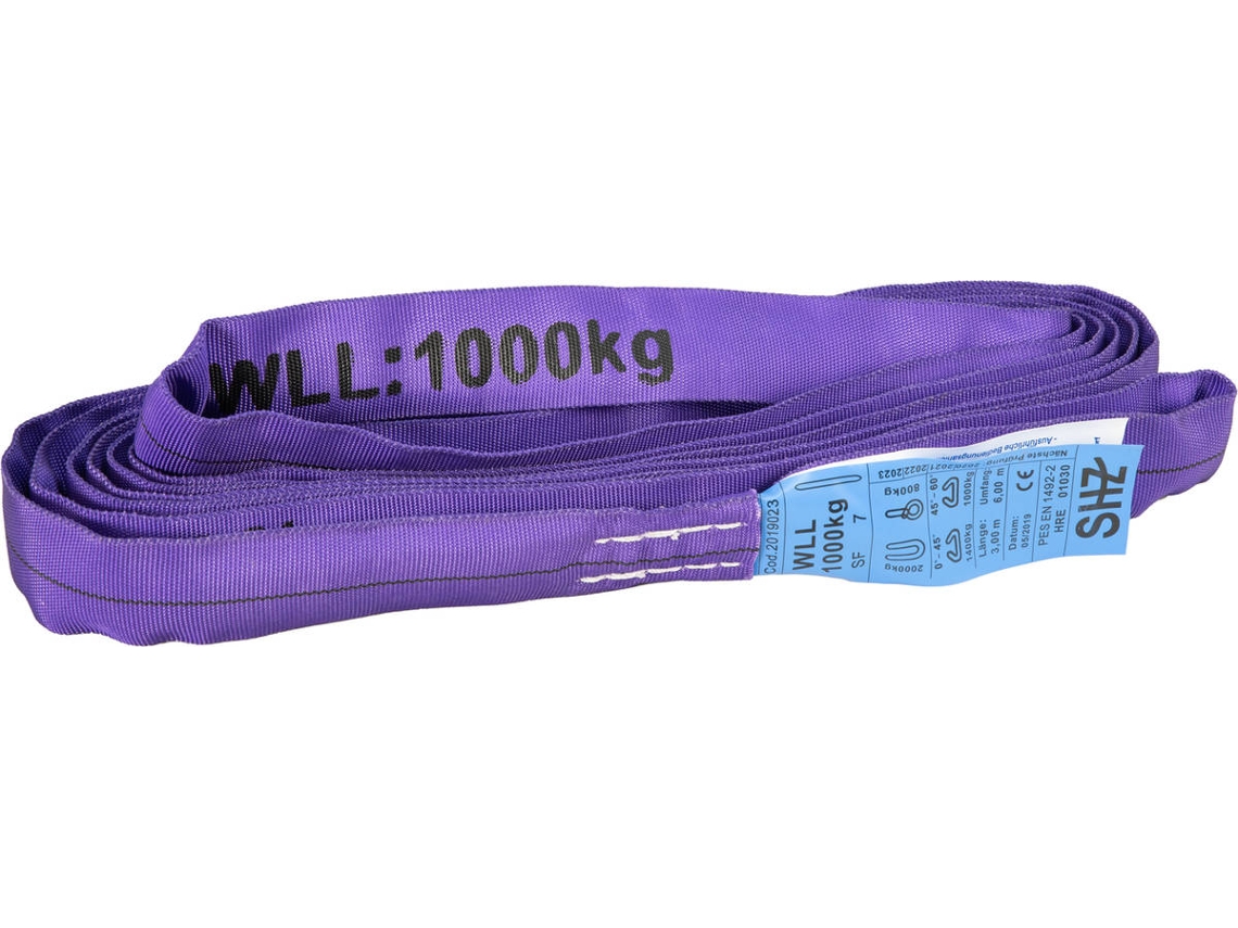 Cinta Redonda SHZ Sling 3M, Max. Load 1000 kg Nach En 1492-2 Sf7 Violett