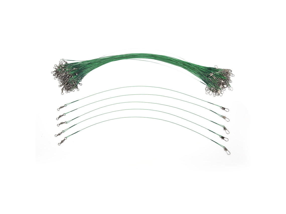 Danu26-100pcs Leaders De Pesca Con Rotula Y Gancho Acero Anti-corrosivo Cable 30cm Para Agua Salada Accesorios De Pesca