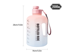 Botella de agua portátil de 2,2 litros para fitness y deportes al aire libre.