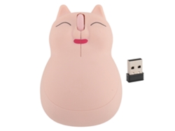 Ratón Inalámbrico Ergonómico Con Forma De Gato De Dibujos Animados, 2,4 Ghz, Usb, 1600 Dpi Para Pc, Windows Os X, Color Rosa.