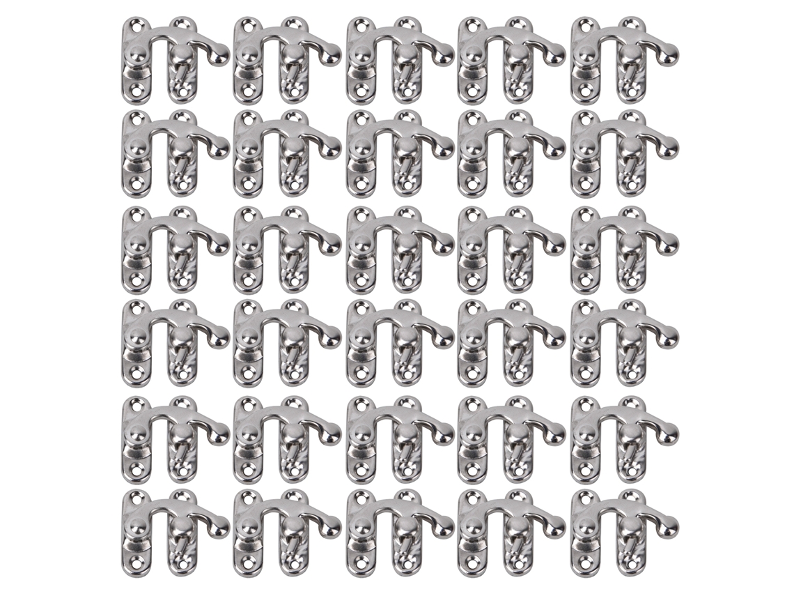 30 Ganchos De Cierre De Hierro Estilo Retro De 3,2 X 2,8 Cm, Color Plata, Para Cajas De Joyería Y Regalos.