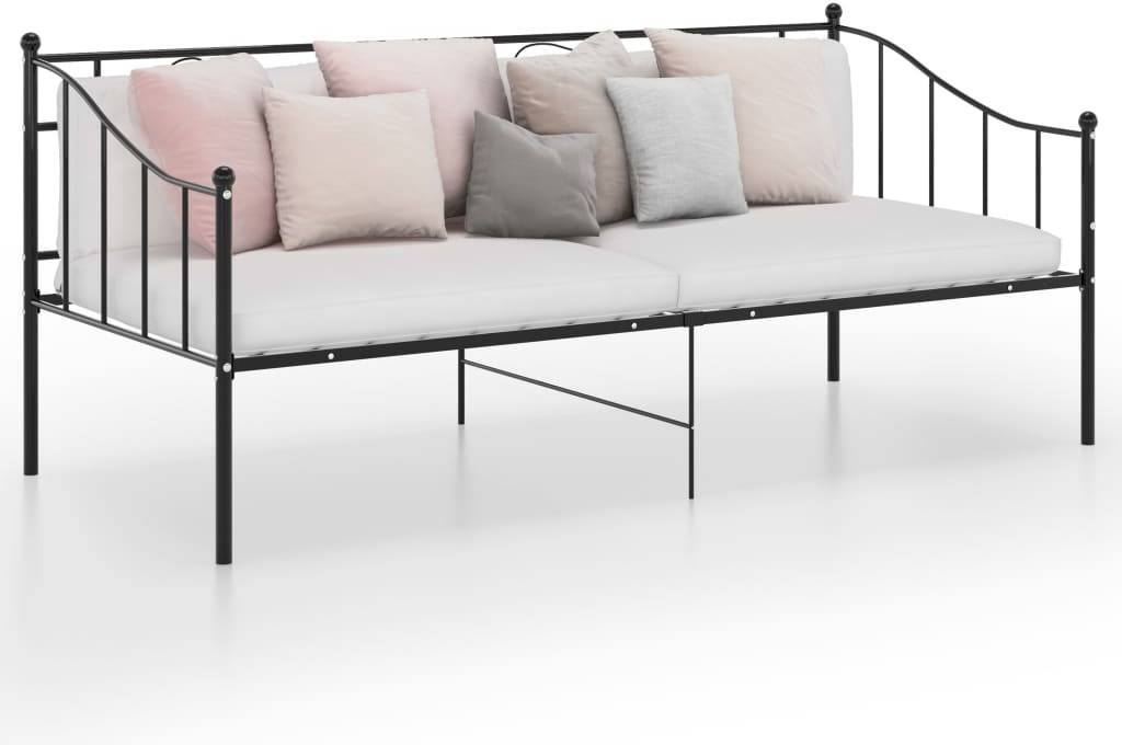 Sofá Cama VIDAXL 324773 (Negro - Metal - Compatible con Colchón: 90x200 cm)