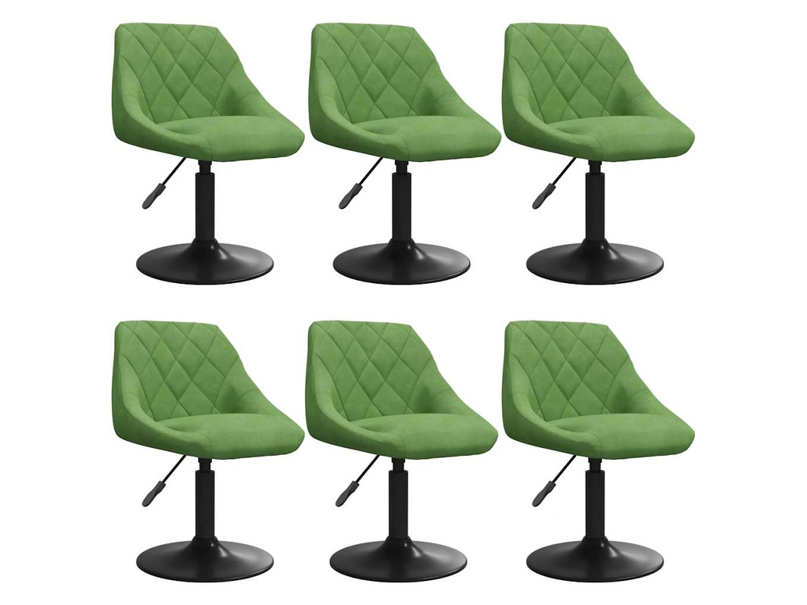 Maison Exclusive - Sillas De Comedor Giratorias 6 Unidades Terciopelo Verde Claro