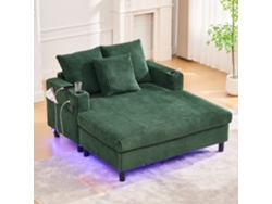 Poltrona Chaise Longue Com Led, Usb E Porta-copos, Sofá Reclinável Macio Para Sala E Quarto