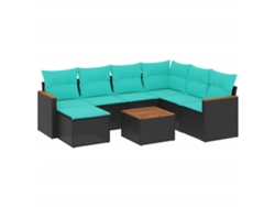 Maison Exclusive - Conjunto De Sofá De Jardín De 8 Piezas Con Cojines, De Poliratán Negro