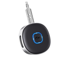 Adaptador auxiliar Bluetooth Yizhood J33 de 3,5 mm con 16 h de reproducción, color negro
