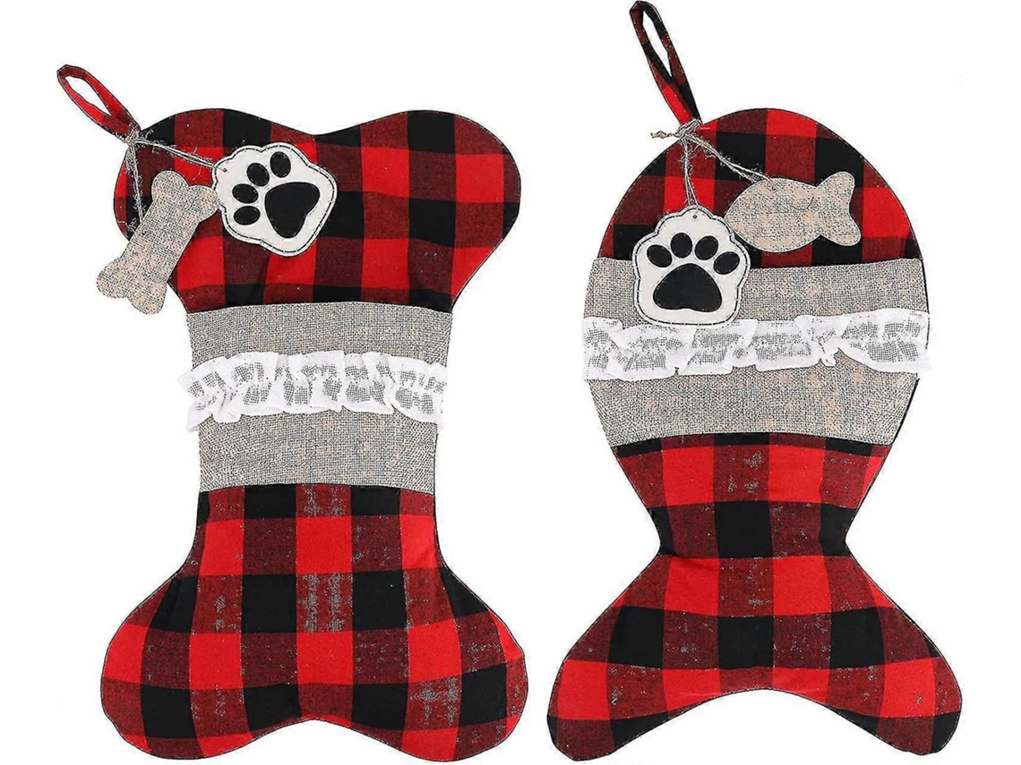 Juego de 2 medias navideñas grandes y esponjosas para decorar fiestas, chimeneas y adornos. Hengjian de alta calidad.