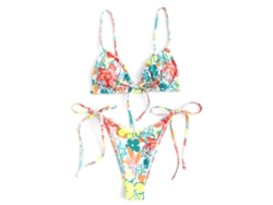 Traje de baño de verano estampado, de talle alto, de secado rápido y sin espalda.