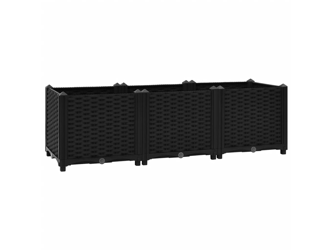 Arriate VIDAXL Negro Polipropileno (120x40x38 cm)