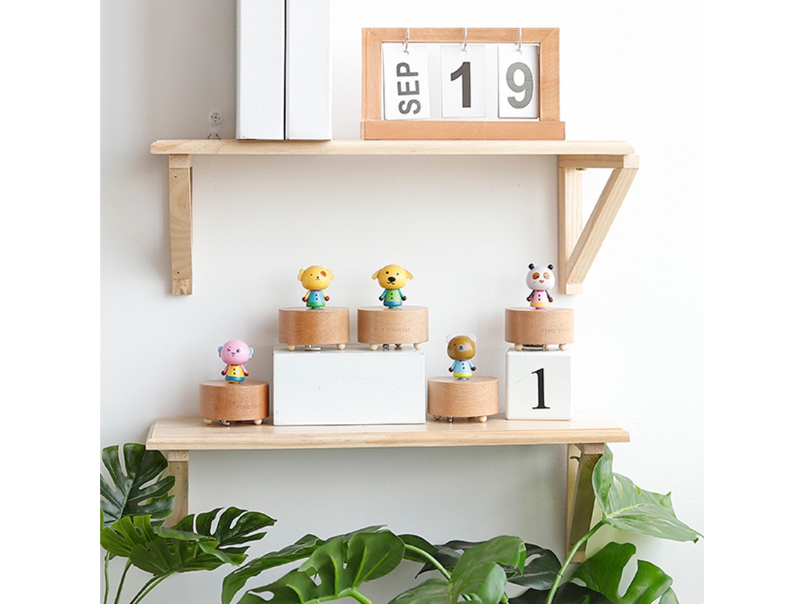 Mini caja de música de madera con forma de flamenco para niñas
