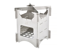 MEOIRUERY Estufa de leña portátil y plegable de acero inoxidable, ligera y plegable, con apertura para añadir leña. Mini estufas de leña para acampar al aire li