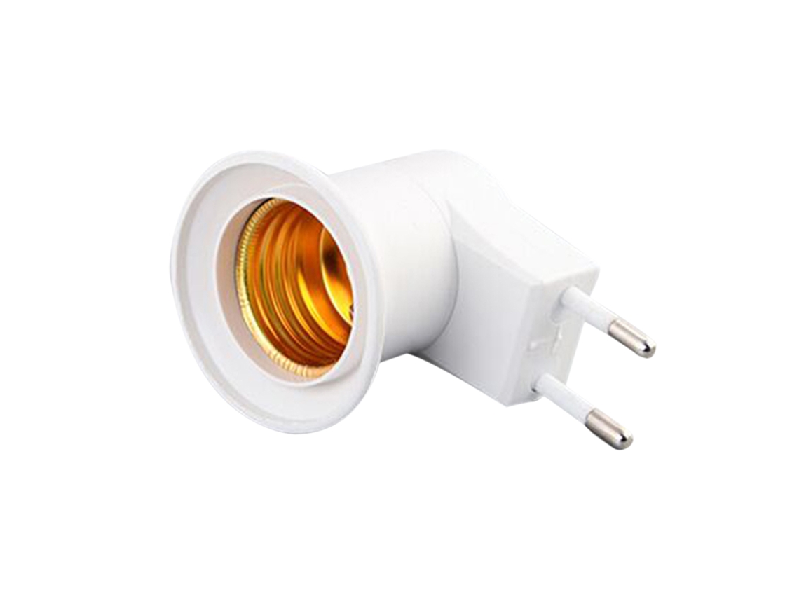 Adaptador de tomada europeia para E27 (BJ-2pcs), suportes para lâmpadas LED com interruptor liga/desliga, portátil.