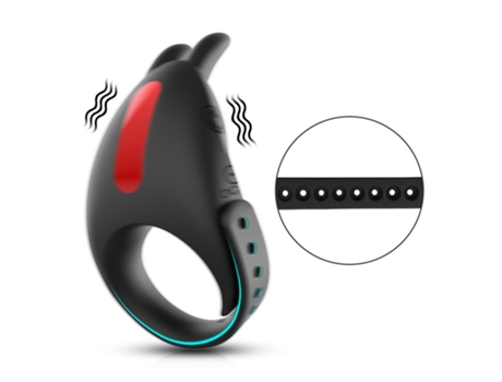Vibrador de anillo de pene ajustable con 7 modos de vibración para hombres (negro) YIZHOOD