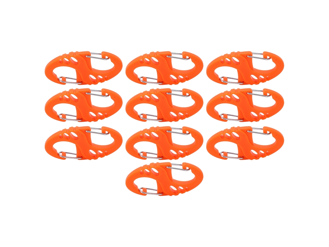 10pcs Mosquetones S Y 8 Forma Clip De Portachaves Desmontable Rápido Para Mochila Molle Exterior Naranja