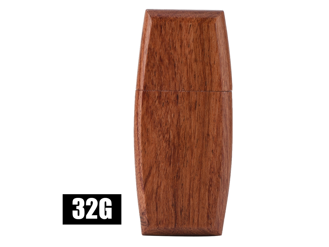 Memoria USB (32 GB de almacenamiento, material de madera de secuoya curvada)
