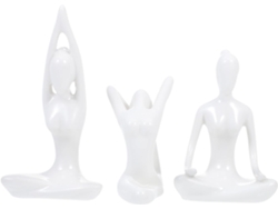 Juego De 3 Estatuas De Cerámica Para Yoga, Elegante Decoración Para Estantes, Figuras Abstractas Para Oficina.