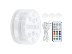 Bj-luz Subaquática Para Piscina Magnética Ip68 Led Rgb 16 Cores Controle Remoto 21 Teclas Ventosas