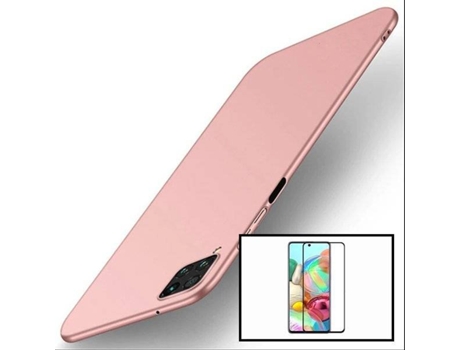 Kit Funda y Protector de Cristal Templado Samsung Galaxy A42 5G Full Cover Rosa