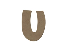 Letra U mayúscula de madera MDF para decorar - 15 cm