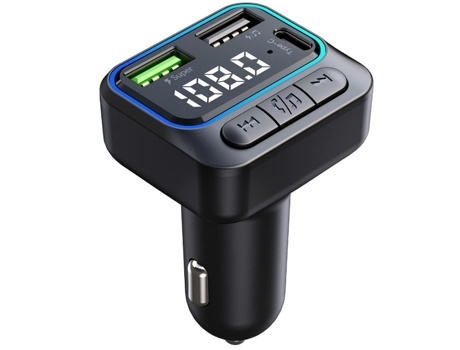 Transmisor Fm Bluetooth 5.0 para Coche Llamadas Manos Libres Qc3.0 y Pd 22 Cargador Rápido de 5W y Adaptador Bluetooth para Radio de Coche con CHRO...