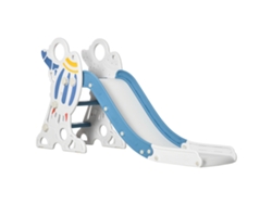 Antideslizante, plástico resistente, diseño seguro, azul.
