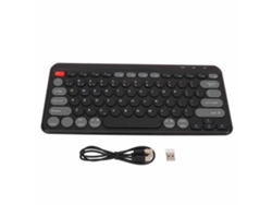 Mini Teclado Inalámbrico Compacto Con Teclas Redondas, Modo Bluetooth/2.4g Dual, Delgado Y Portátil, Negro.