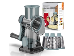 (azul) Cortador De Queso Manual Giratorio 3 En 1/molinillo De Frutas Y Verduras - Acero Inoxidable Ecológico