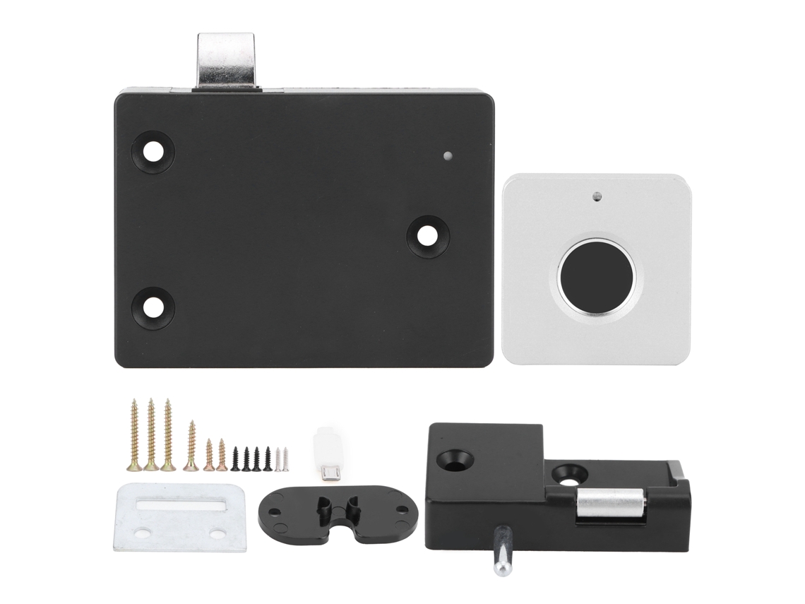 Cerradura Digital Inteligente Con Huella Dactilar Para Armarios Y Cajones En Aleación De Aluminio Plateado.