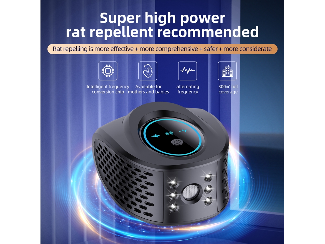 Repelente ultrasónico para ratones, 4 en 1, para el hogar. Repele eficazmente ratas, moscas, cucarachas y mosquitos. Repelente electrónico enchufable de 3 W.