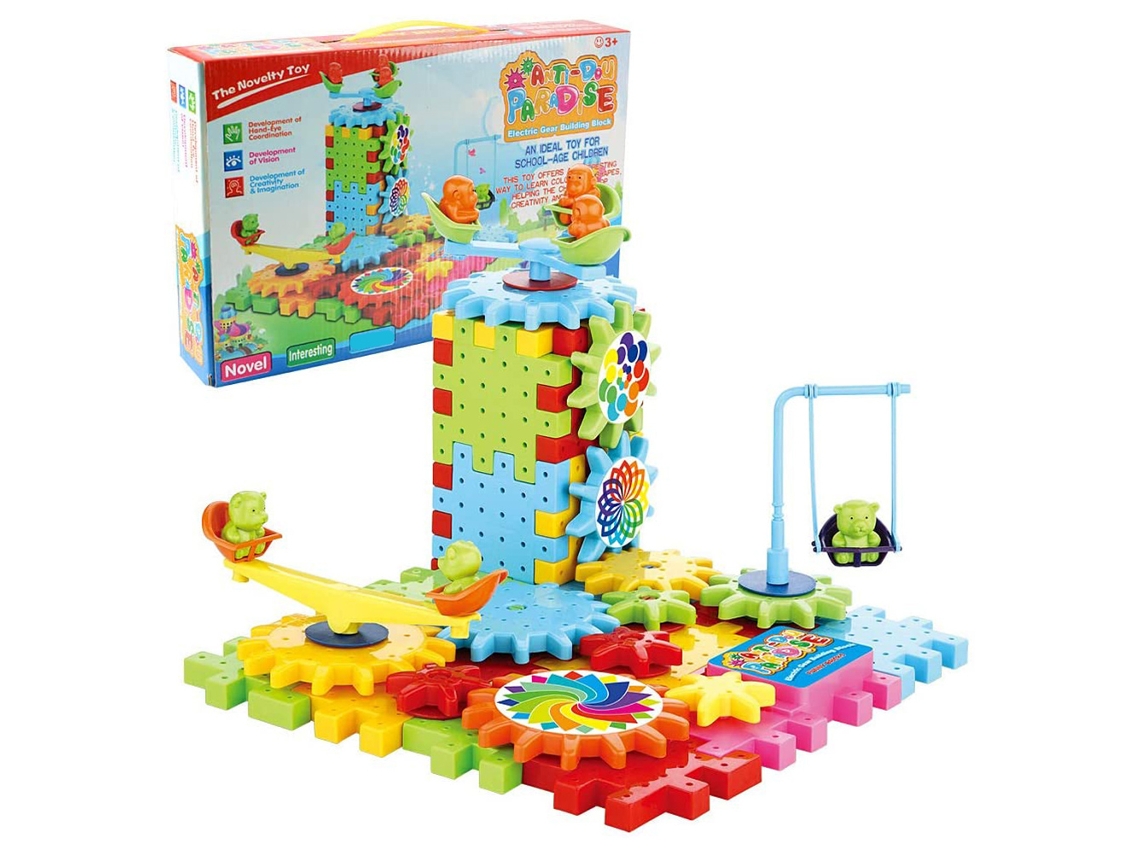 Set De Bloques De Engranajes Diy Con Motor 81 Piezas Juguete De Construcción Para Niños Regalo Educativo
