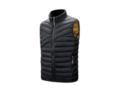 2026-14401-chaleco Sin Mangas Para Hombre Ligero Abrigado De Plumas De Pato Blanco Para Invierno M Negro