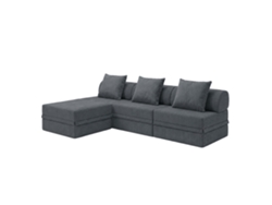 Sofá modular 3+1 + otomana convertible, terciopelo regular, gris, SKOFFA