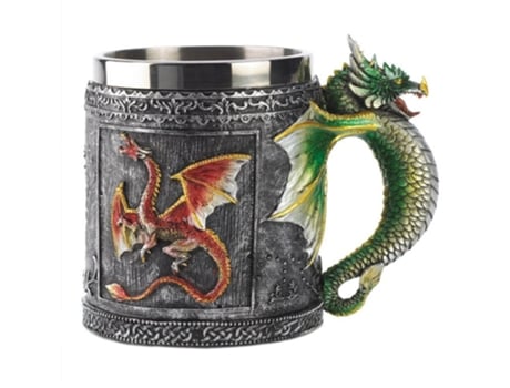 Taza XGF Dragón 3D Taza de café Cerveza 450ml Taza de pared Acero inoxidable Resina Dragones Regalo Taza Tazas Cafetería Vasos de bebida | Tumblers
