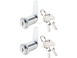 2 Unidades. Cerradura Tambor Gabinete Cilindro 1-1/8" Longitud Levas N.° 3, Compatible Placas 7/8"
