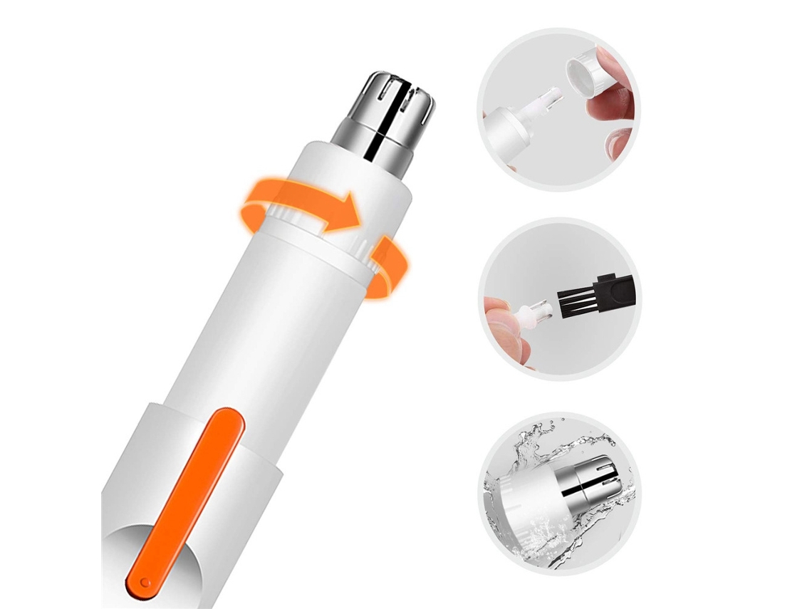 Afeitadora Eléctrica Recargable Usb Para Cejas Y Pelo Nasal Herramienta De Corte Blanca