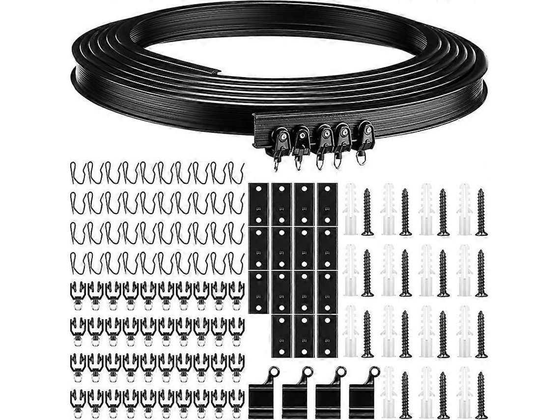 Rebe-riel De Cortina Flexible Plegable Para Techo 5 Metros Con Soporte Duradero Para Ventanas, Divisores Y Decoraciones