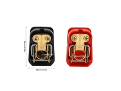 2026-as-conector De Terminal De Batería Rápido De Desconexión Bronce, Polo Positivo Rojo Y Negativo Negro Con Tapa