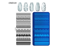 Placas de transferencia de uñas, 3 piezas rectangulares esom-d03