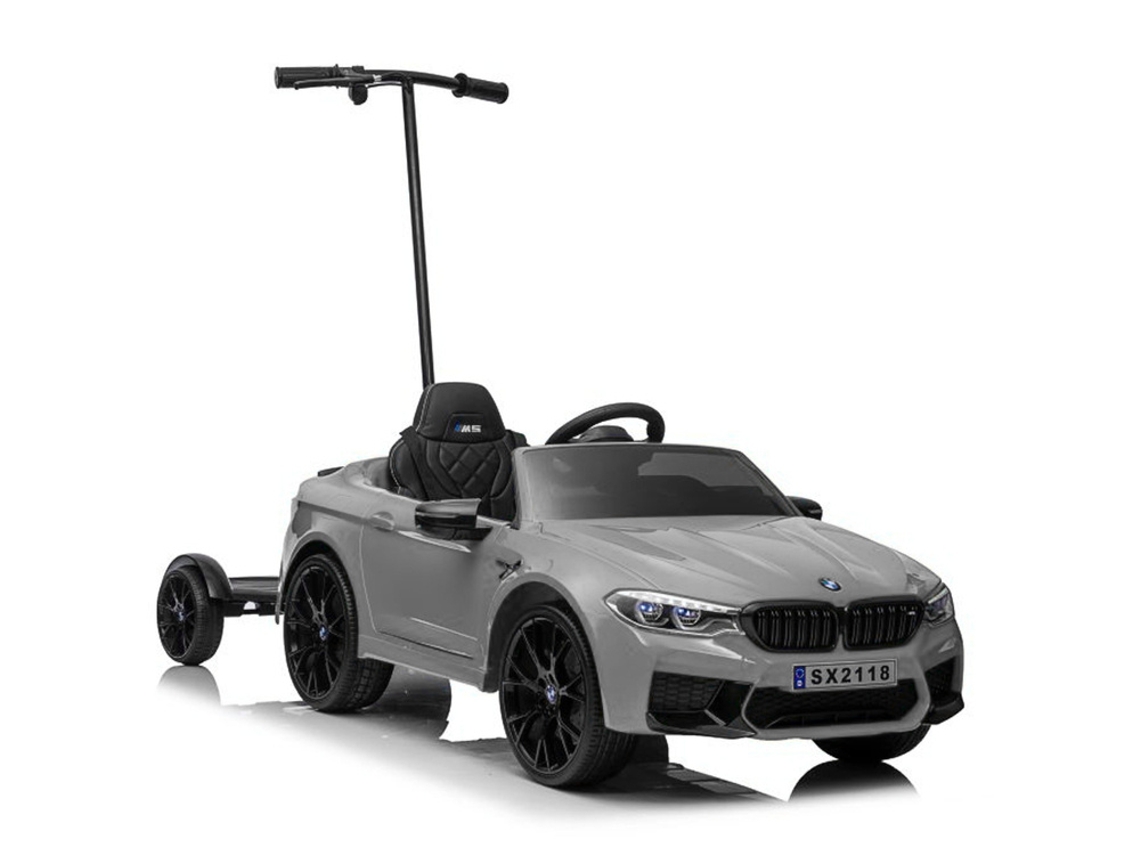 BMW M5 - Coche de batería con plataforma para padres, color plata B.active